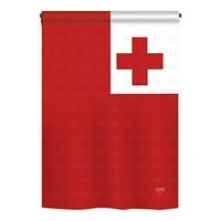 Breeze Decor Tonga dvostrana vertikalna zastava u utiskinu - u
