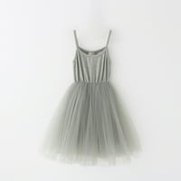Djevojke za dijete Ljeto pamučna haljina s mrežom s mrežom suknja F673