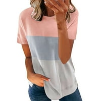Ženska majica Moda Top bluza Žene Ležerne prilike za majicu Šivanje kratkih rukava Crew Crt Tanki pulover