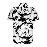 Muški casunski gumb dolje T-majice Redovna fit Ljetni kratki rukav tropski print Havajski stil Thirt