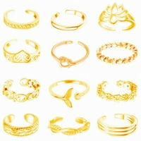 Huachen Podesivi prstenovi za žene za žene cvijeće otvorene repne prsten za žene nakit na plaži