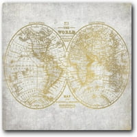 Br. Galerija mapa svijeta Zamotana rastegnuta platna