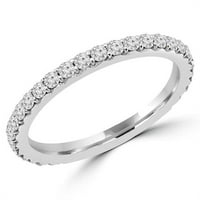 MD170425-3. 0. CTW Okrugli dijamantski poluvremeni vječni prsten za vjenčanje u 14k bijelo zlato - veličine