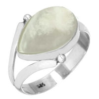 Srebrni prsten za žene - Tinejdžeri Bijela prirodna majka biserne kamene srebrne veličine prstena u