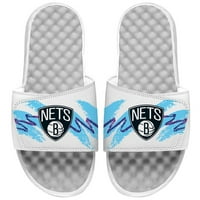 Muške otoke Bijele Brooklyn Nets 90-ih Klizni sandale za papir