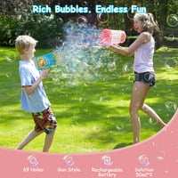 Bubble Machible Bubble Rupe s šarenim svjetionima Raketni nosač mjehurića za puhanje za odrasle Dječje