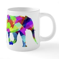 Cafepress - multi boja slon - Keramička mega šolja