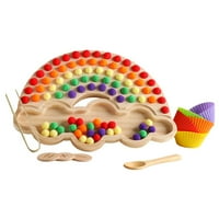 Rainbow Clip Puzzle Wooden Rainbow perle za brojanje vježbanja Podudaranje x B