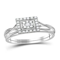 Dijamantna princeza 10kt bijeli zlatni okrugli dijamantski kvadrat mladenka vjenčani prsten set CTTW