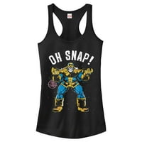 Junior's Marvel Thanos Retro OH Snap Racerback Tank TOP CRNO MALE