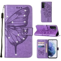 Nalacover za Samsung Galaxy S Plus novčanik, prekrivač leptira i cvijeća sa nosačem s karte sa nosačem