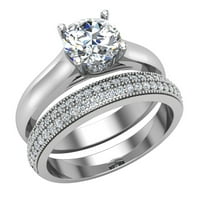 Vjenčani prstenovi za žene mladenci postavljeni okrugli rezni prsten koji se podudaraju sa prstenom