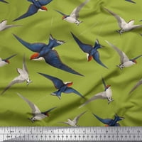 Soimoi Bijela mahovina Georgette tkanina Flytpecker BIRD Dekor tkanina Široka