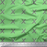 Soimoi Green Rayon tkanina križa i geometrijska tiskana tkanina sa širokim dvorištem
