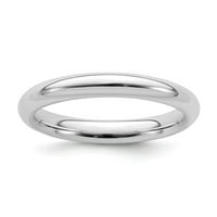 Čvrsta sterling srebrna udobnost stana obične klasične vjenčane prstene veličine 8.5