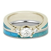Heiheiup do moje kćeri Srebrni prirodni dragulj dijamantski set prsten jednostavan modni nakit Popularni