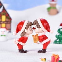 Kidy igrački mini božićni par figura lutka DIY Garden Bonsai Decor ukras