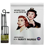 Hart mornarička medicinska sestra Garden Flag Set X18. Dvostrano dvorište baner