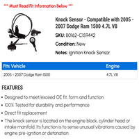 Knock senzor - kompatibilan sa - Dodge Ram 4.7L V 2006