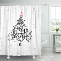 Moderan dizajn s kaligrafijom božićnog drvce za odmor sezona Novogodišnja kupaonica tušske zavjese