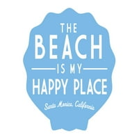 Santa Monica, Kalifornija, plaža je moje sretno mjesto, jednostavno, kontura
