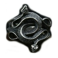 Snake Serpent Ring srebrna oroboros glava od nehrđajućeg čelika Legura prirodne rođene ubojice Leviathan