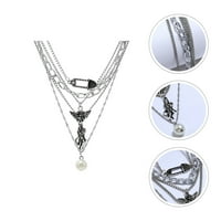 Višeslojni ogrlica modna ogrlica poklon retrovratni lanac srebra