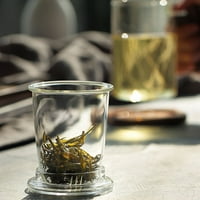 Staklena čašica s infusiračem i poklopcem - čaj za čaj sa drvenom ručkom, čaj za čaj ukida kod kuće i uredu