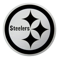 Muška antigua Heather Black Pittsburgh Steelers Metallic Logo Fortune Quarter-Zip Jacket