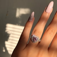Lroplie prstenovi za žene djevojke ružičaste srčane zir-con pune dijamantne prstenove prstena