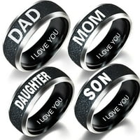 Eastshop Modna porodična prsten za prsten mama tata kćerka Sin pisma, nakit od nehrđajućeg čelika