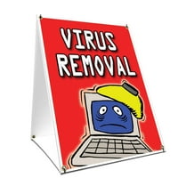 -Fame natpisni znak za uklanjanje virusa sa grafikom sa svake strane