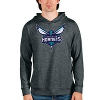 Muški antiguarni ugljen Charlotte Hornets Logo Apsolutni pulover Hoodie