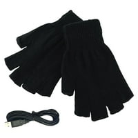 Grijane rukavice Mitten za žene muškarci, zimska topla poluptop za laptop prsta crna