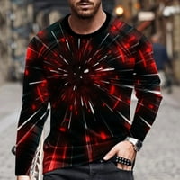 Štednjake muške puloverske košulje dugih rukava okruglica Comfy pulover linija 3D ispisana bluza majica,