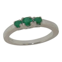 Britanci napravio je 14k bijelo zlato prirodno smaragdno žensko prsten - veličine opcija - veličine