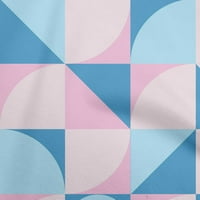Onuone Georgette viskoza svijetlo ružičasta tkanina Geometrijski kvadrat sa krugovima šivaći materijal
