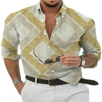 Capreze Fall Muškarci dugih rukava Košulje 3D print casual gumb dolje Majica Okrenite ovratnike Havajski