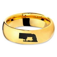 Tungsten Nebraska Cornhusker Državni konjički nosač prsten za muškarce Žene Udobne cipele 18K žute zlatne