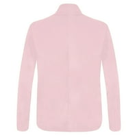 Puntoco Plus Veličina čišćenja Ženska boja dugih rukava s dugim rukavima jakna kaput gornja odjeća ružičasta