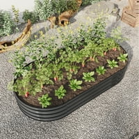 Vrtni krevet Holaki uzdignut na otvorenom, ovalni veliki metal povišeni sadnica za postrojenja za biljke,