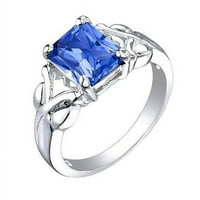 Harry Chad Enterprises 2. CT Trillion Diamond Womens Vintage Style Sapphire kameni prsten, veličina