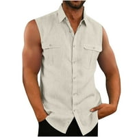 CLLIOS muške majice bez rukava bez plaže s plažom TOP Osnovni prsluk sa čvrstim košuljama sa džepom