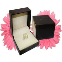 2. CT TW Cluster Diamond Wedding prsten sa bendovima 14k bijelo zlato