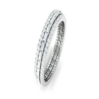 1. CT baguette i okrugli moissitni vječni prsten za žene, moissan i zlatni prsten, 14k bijelo zlato,