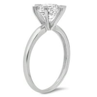 CT okrugli rez Clear Simulirani dijamant 18k Bijelo zlato Graviranje Izjava bridalne godišnjice Angažovanje