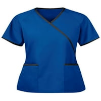 Zodanni Ženska uniforma TEE kratka rukavska medicinska sestra majica V izrez Cret Forts Ležerne prilike