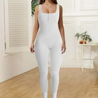 Amtdh Ženske trendi mršave hlače Čvrsta boja Yoga Sport Square Crat Tummy Control Tummyuits Plus Veličina