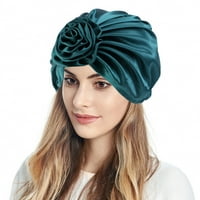 Xiuh Ženske turban cvijeće za kosu motor za glavu šal zamotavanje modnih kapa zelena