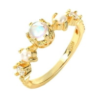 LowProfil prstenovi za žene djevojke izvrsne opal biserne set angažovanih poklopca nakita
